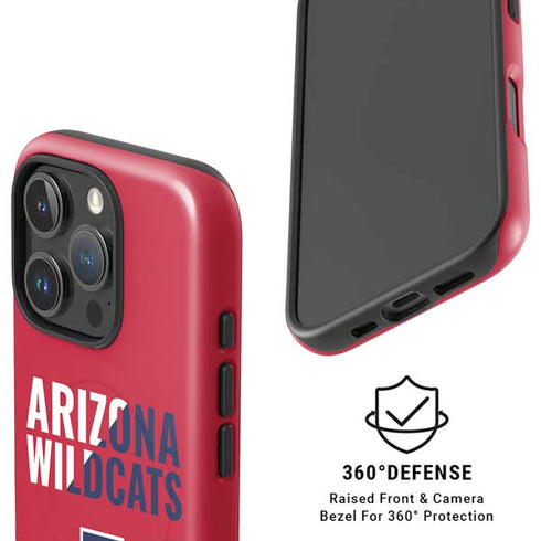 University of Arizona Wildcats Logo Split Red iPhone 16 Pro Magsafe Impact Case